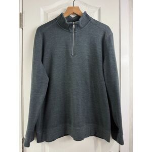 Flag & Anthem Men's Charcoal Gray 1/4 Zip Pullover Cotton Polyester Size XL